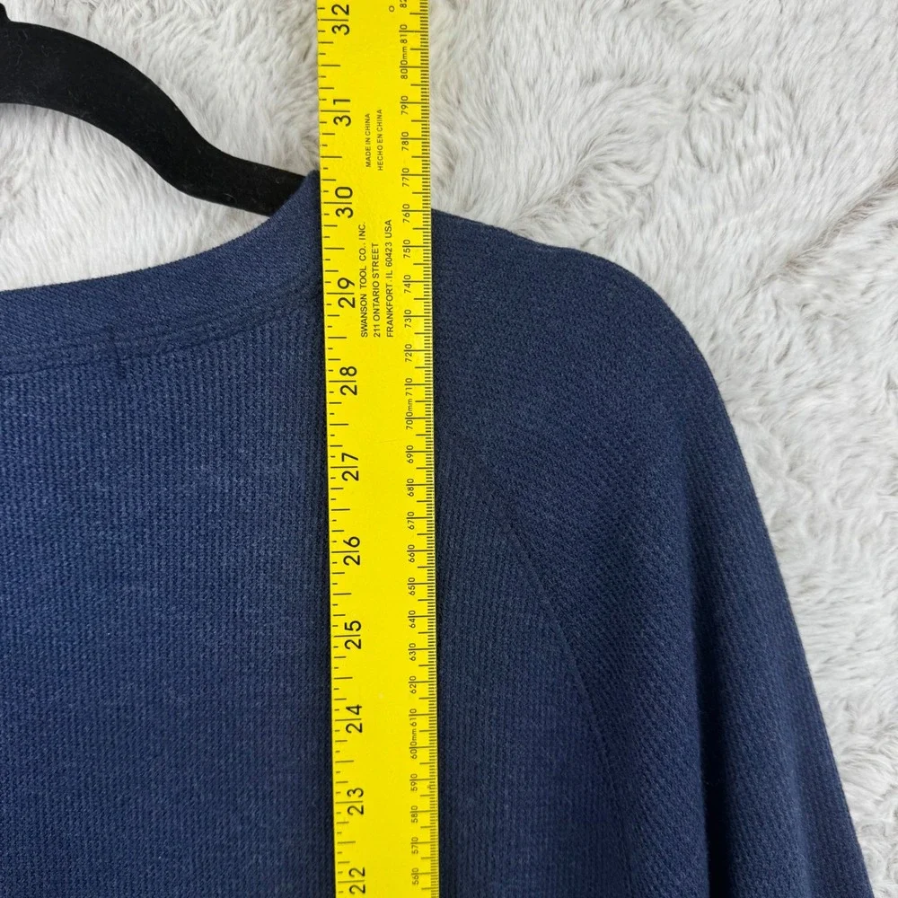 Banana Republic Waffle Knit Sweatshirt Mens Large Navy Blue‎ Crewneck Pullover